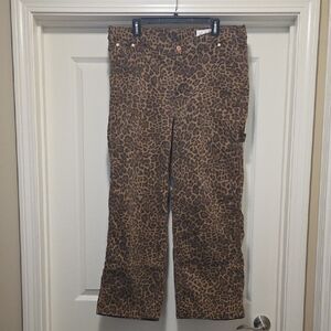 GAP 90s Loose Mid Rise Carpenter Jeans In Cheetah 16/33 Short